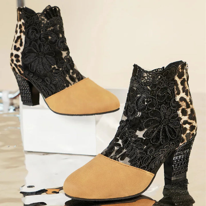 Heloise | Elegante Lacy High Tacchi Mesh Stivali