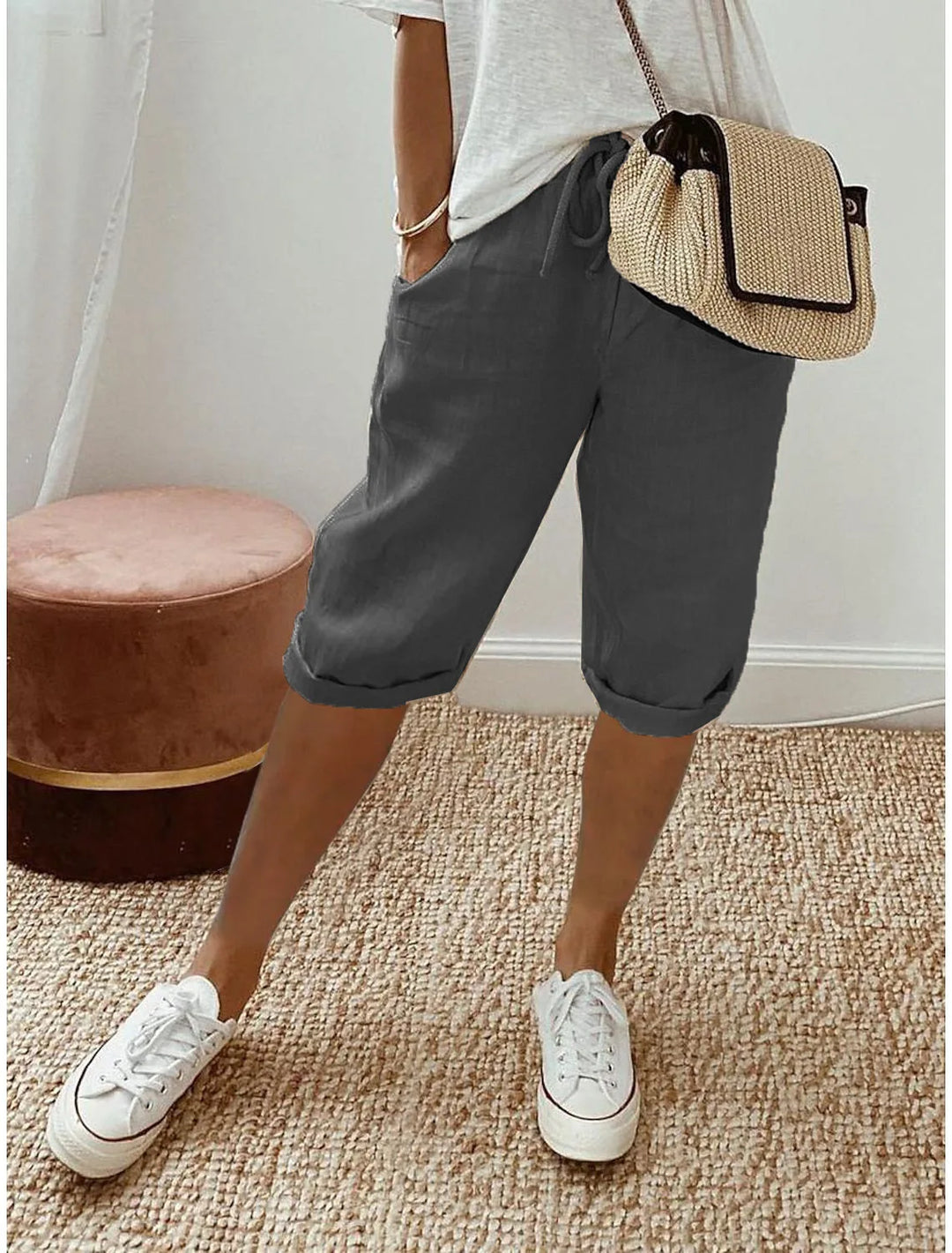 Wren | Lino Blend Sash-Tie Shorts