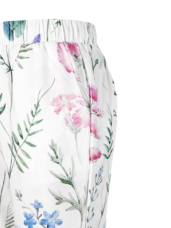 Poppy | Floreale Drawstring Gamba Larga Shorts