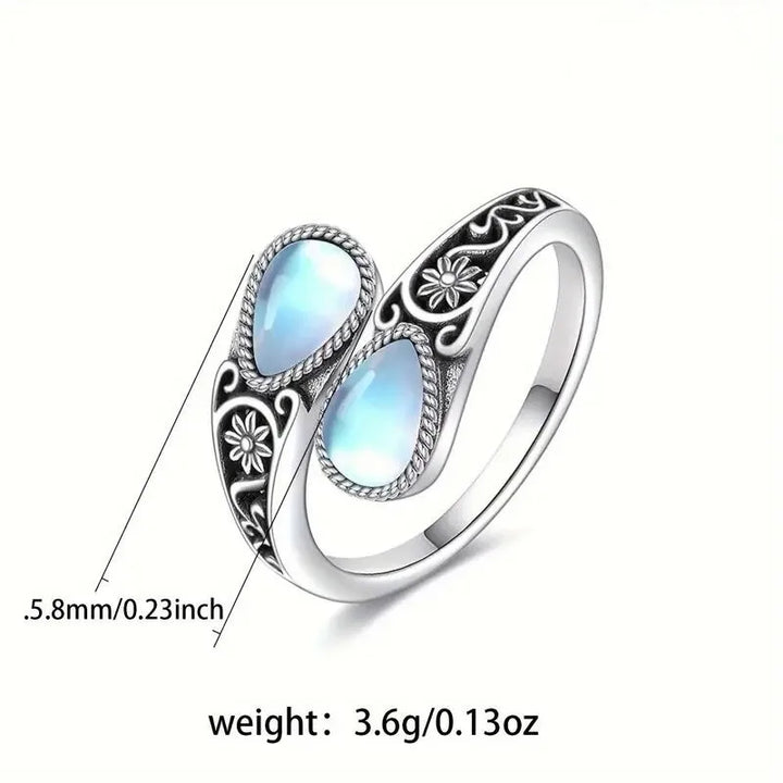 Elegante Anello with Moonstone Blossom