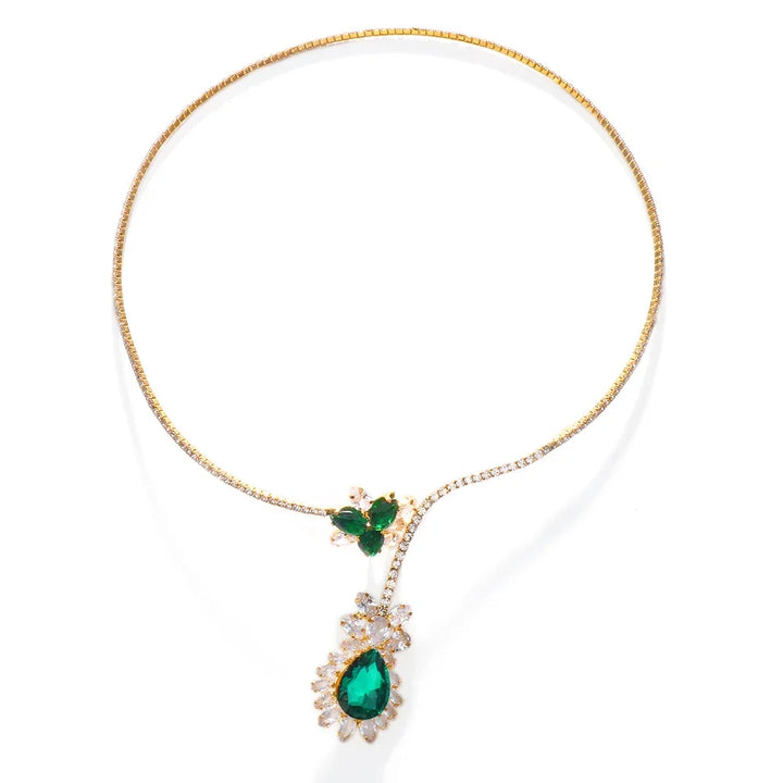 Collana Vintage Fioritura Smeraldo