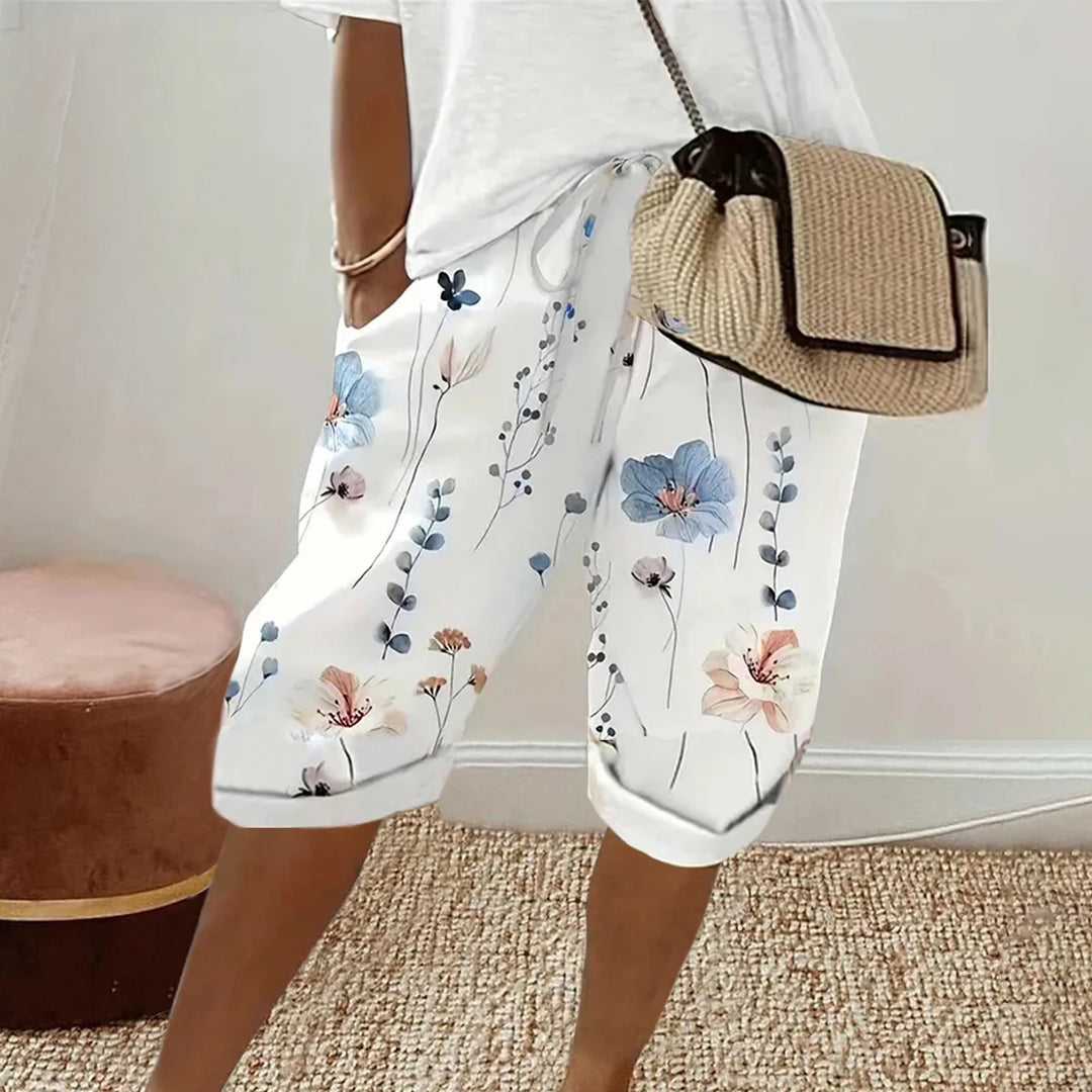 Poppy | Floreale Drawstring Gamba Larga Shorts