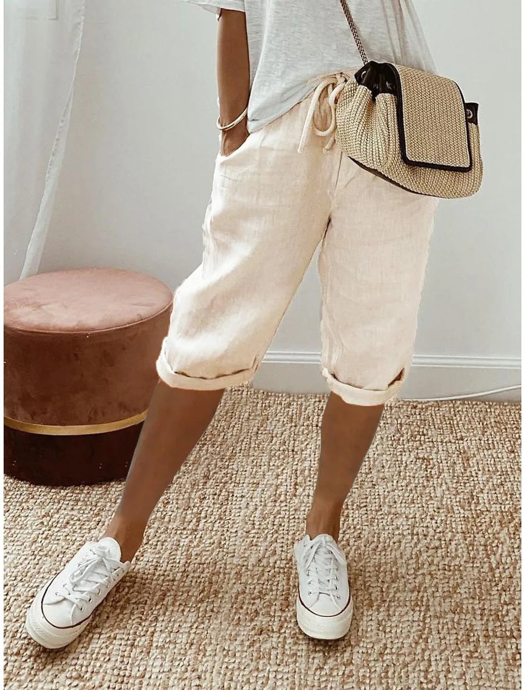 Wren | Lino Blend Sash-Tie Shorts
