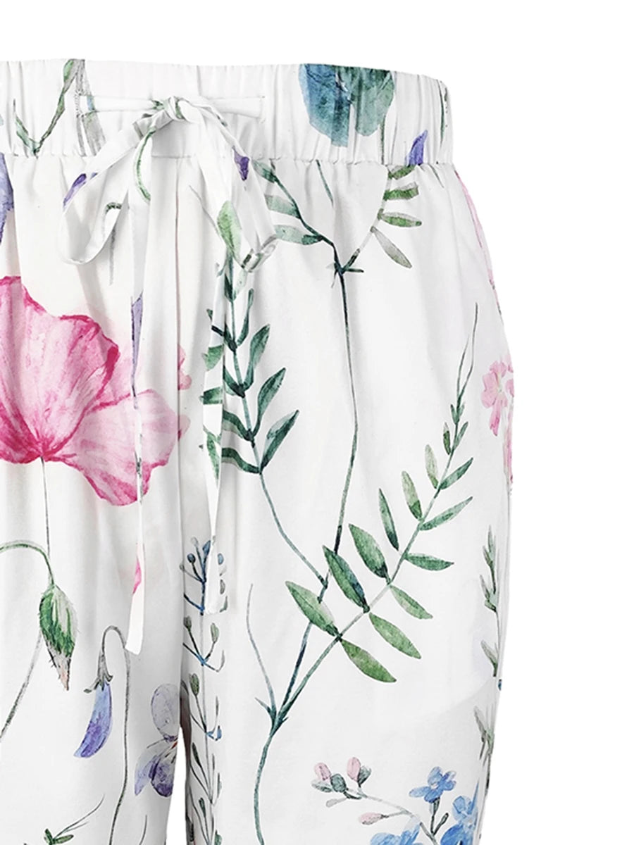 Poppy | Floreale Drawstring Gamba Larga Shorts