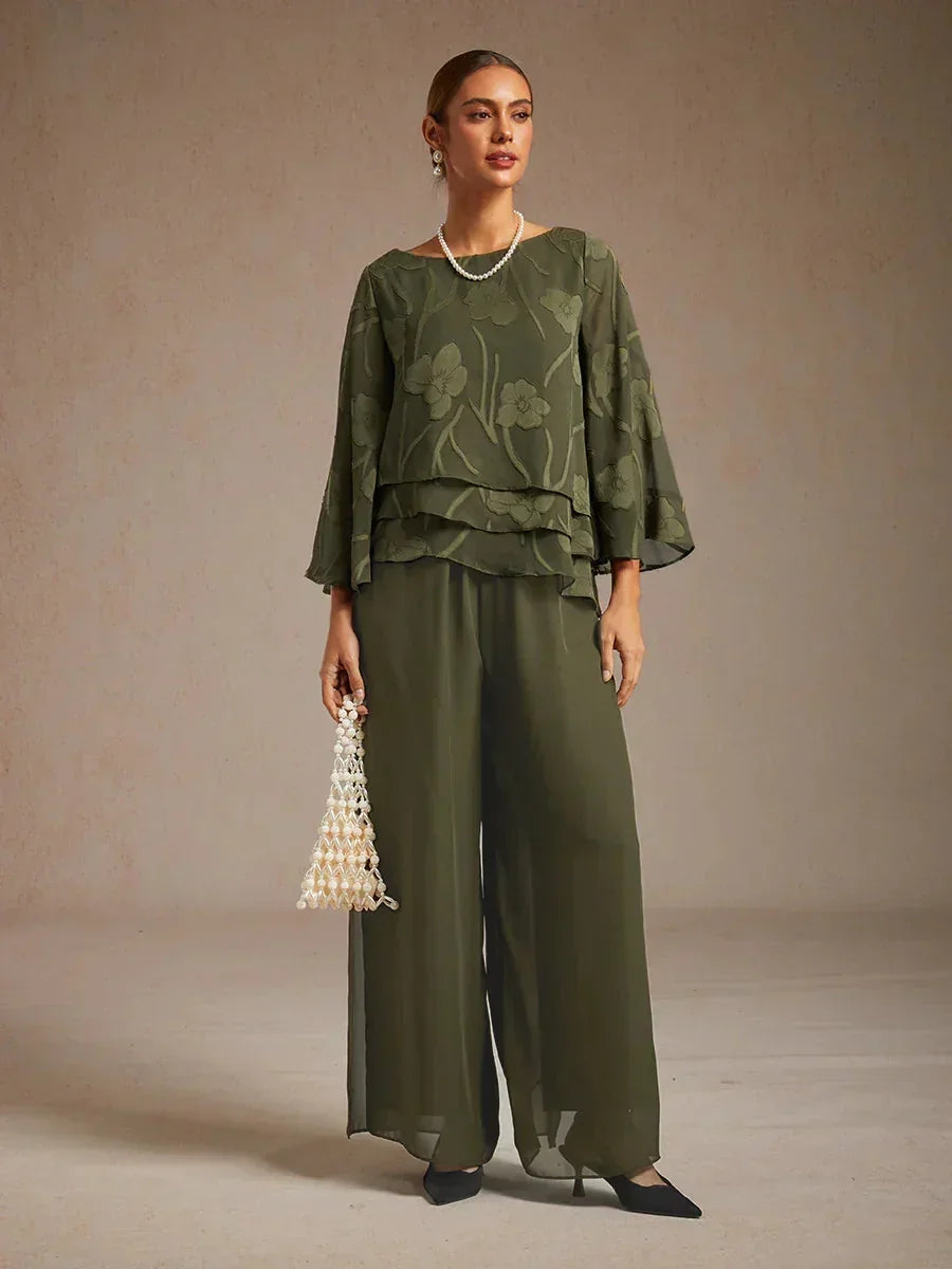 Navessa | Chiffon Split Leg Pantaloni
