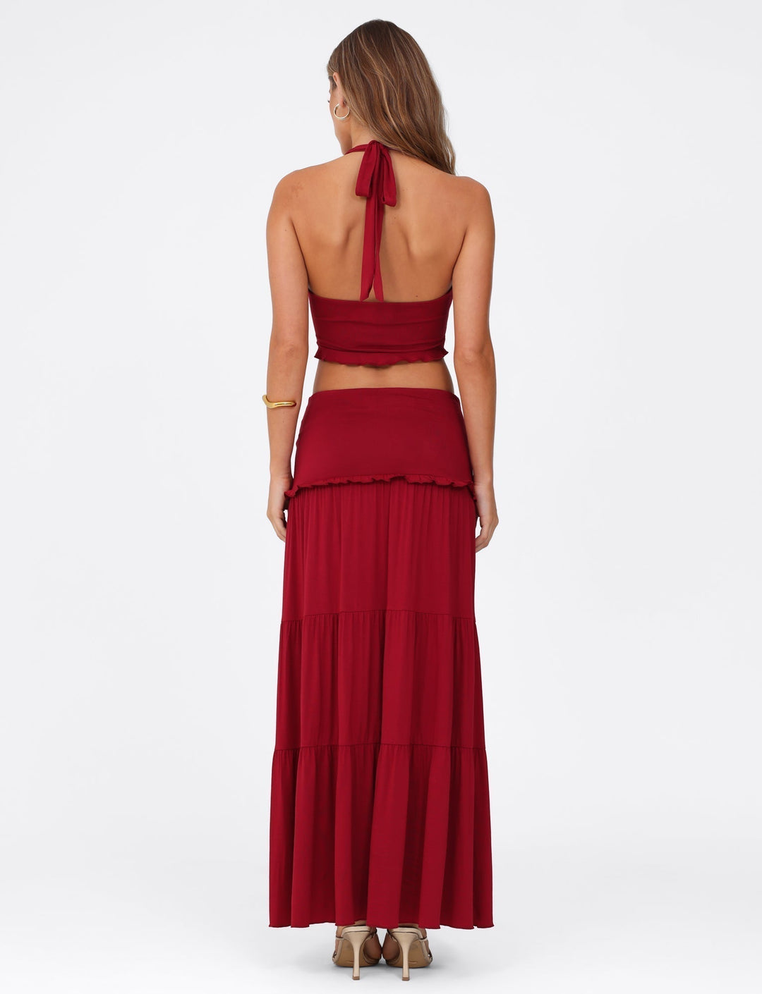 Serenity Chic | Completo Due Pezzi con Gonna Arricciata e Balze