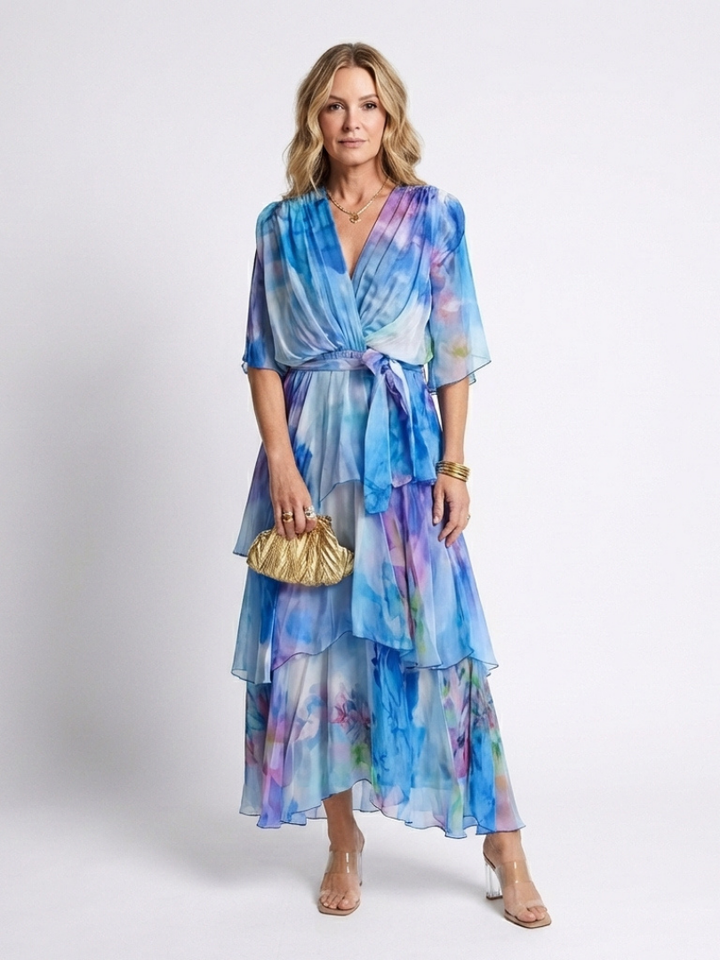 Calista | Sheer Layered Maxi Abito