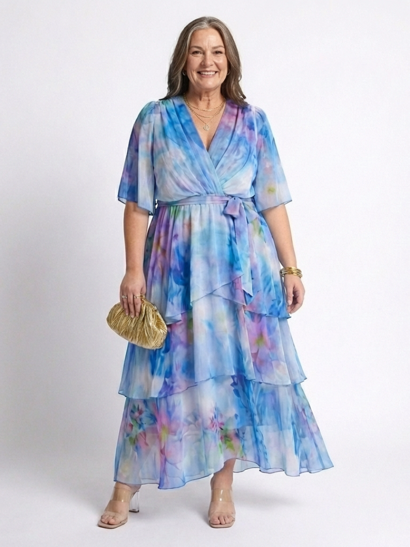 Calista | Sheer Layered Maxi Abito