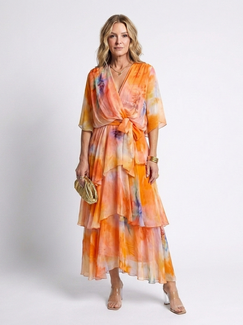 Calista | Sheer Layered Maxi Abito