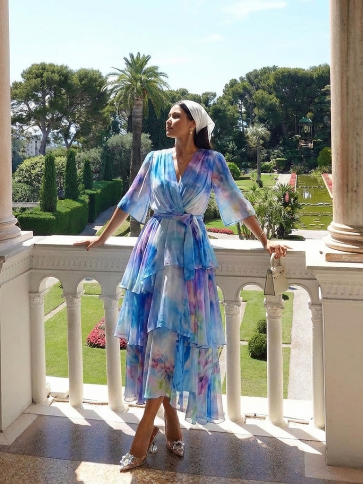 Calista | Sheer Layered Maxi Abito