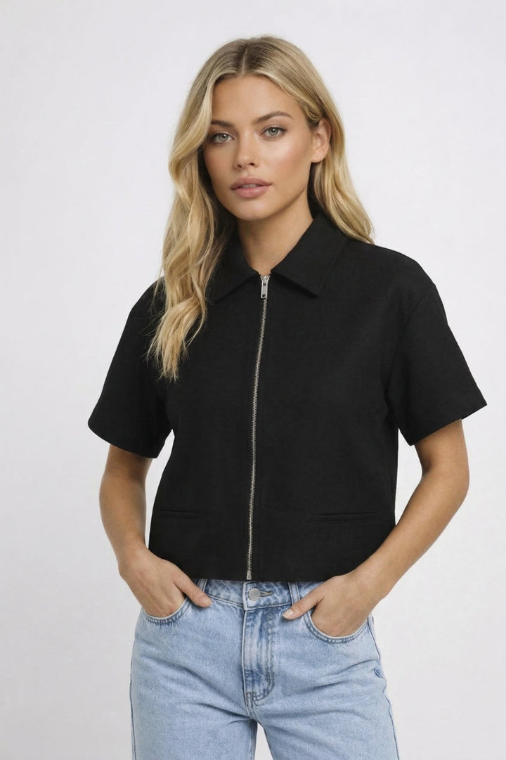 Gemma | Cropped Zip Giacca