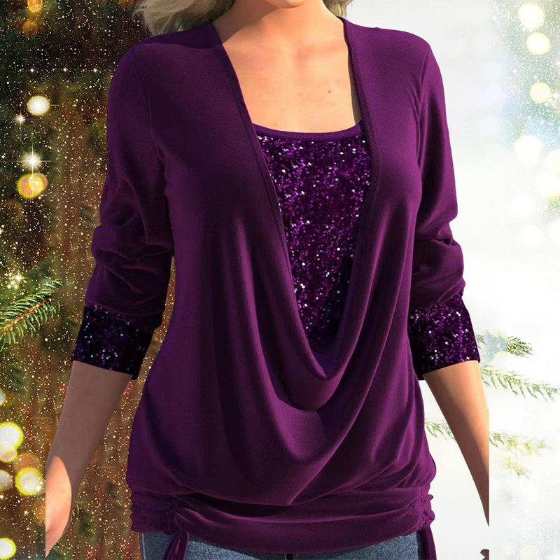 Pen | Paillettes Drape Top