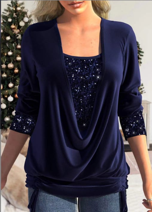 Pen | Paillettes Drape Top
