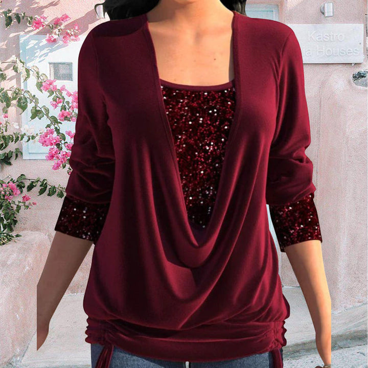 Pen | Paillettes Drape Top