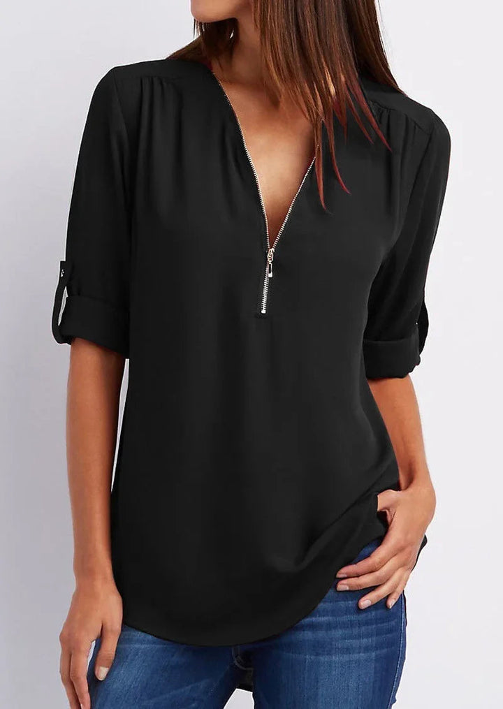 Ora | Zip Detail Top