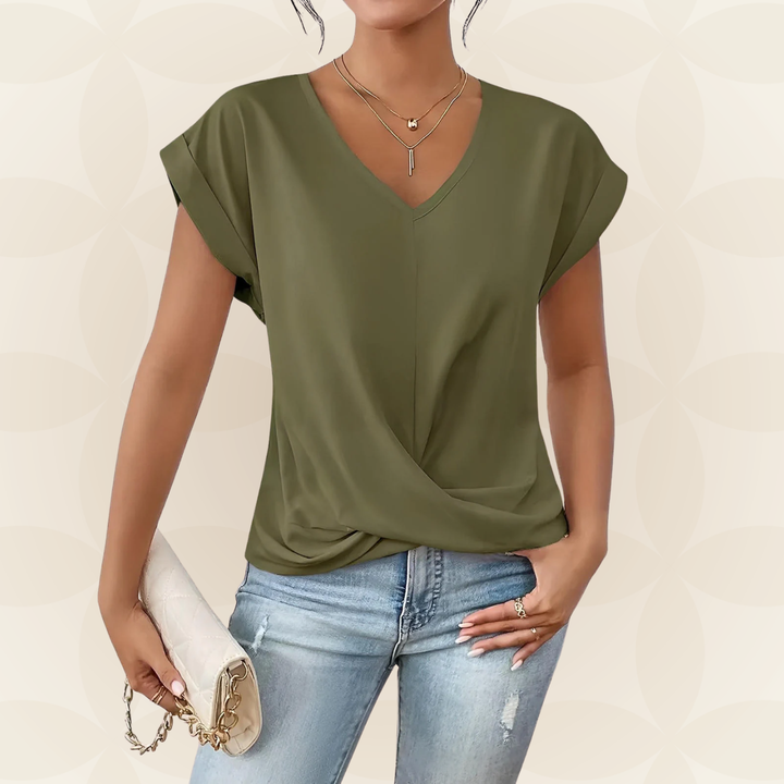 Isla | Scollo a V Draped Top