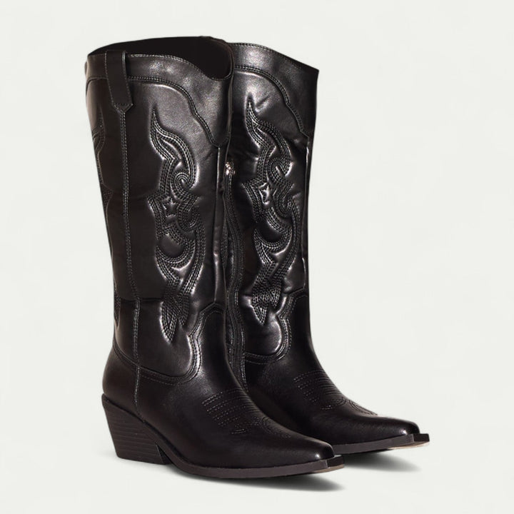 Mella | Western Calf High Pointed Toe Stivali for Women