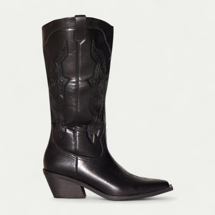 Mella | Western Calf High Pointed Toe Stivali for Women
