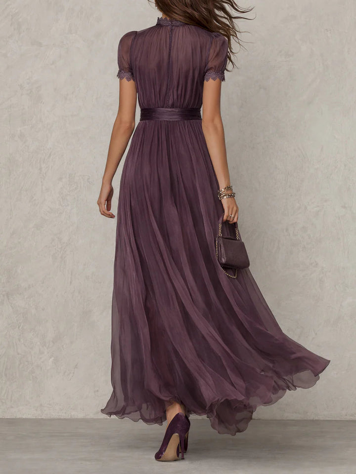 Violetta | Violet Slit-Neck Maxi Abito
