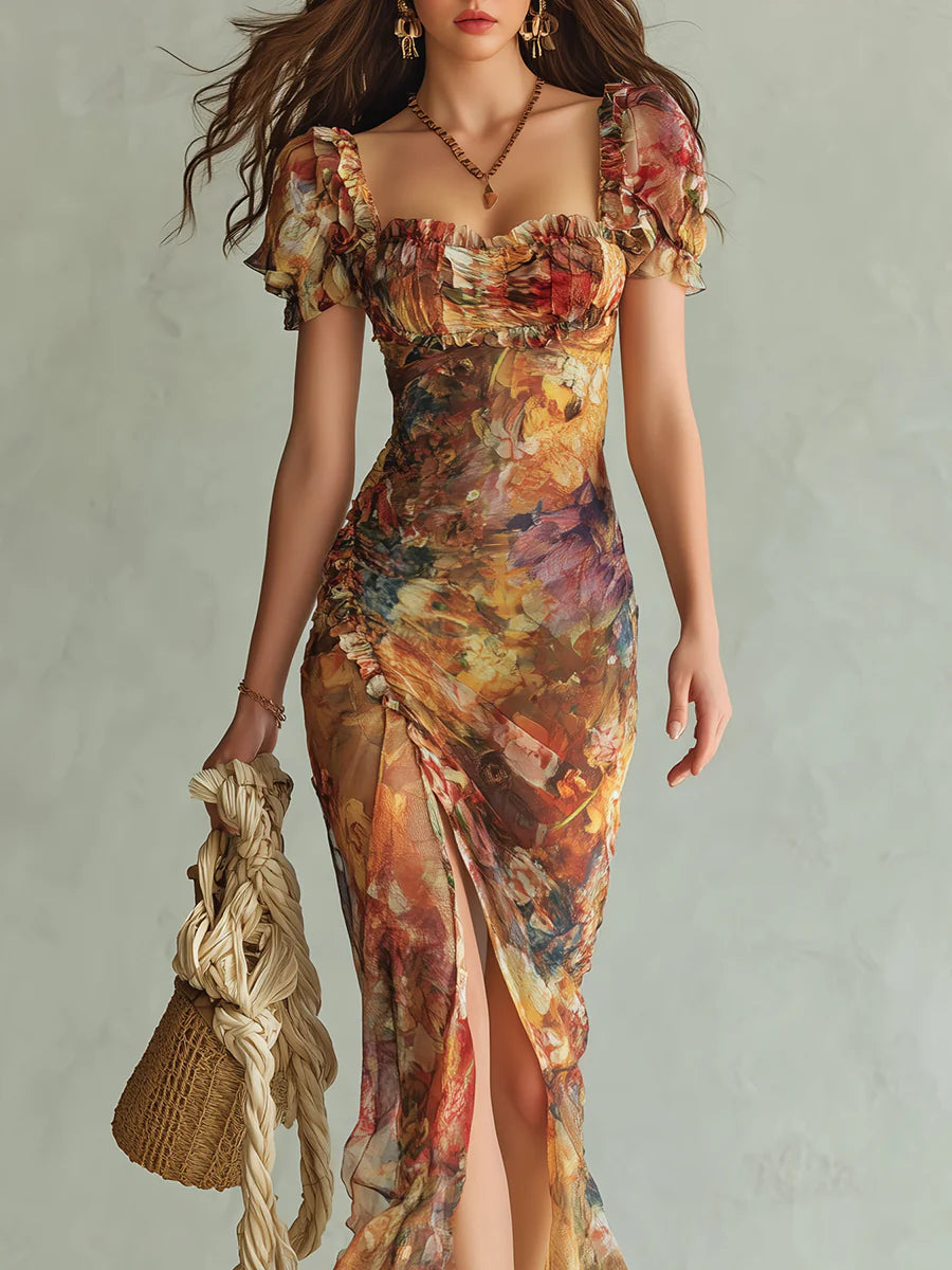 Amberessa | Arancione Boho Stampa Maxi