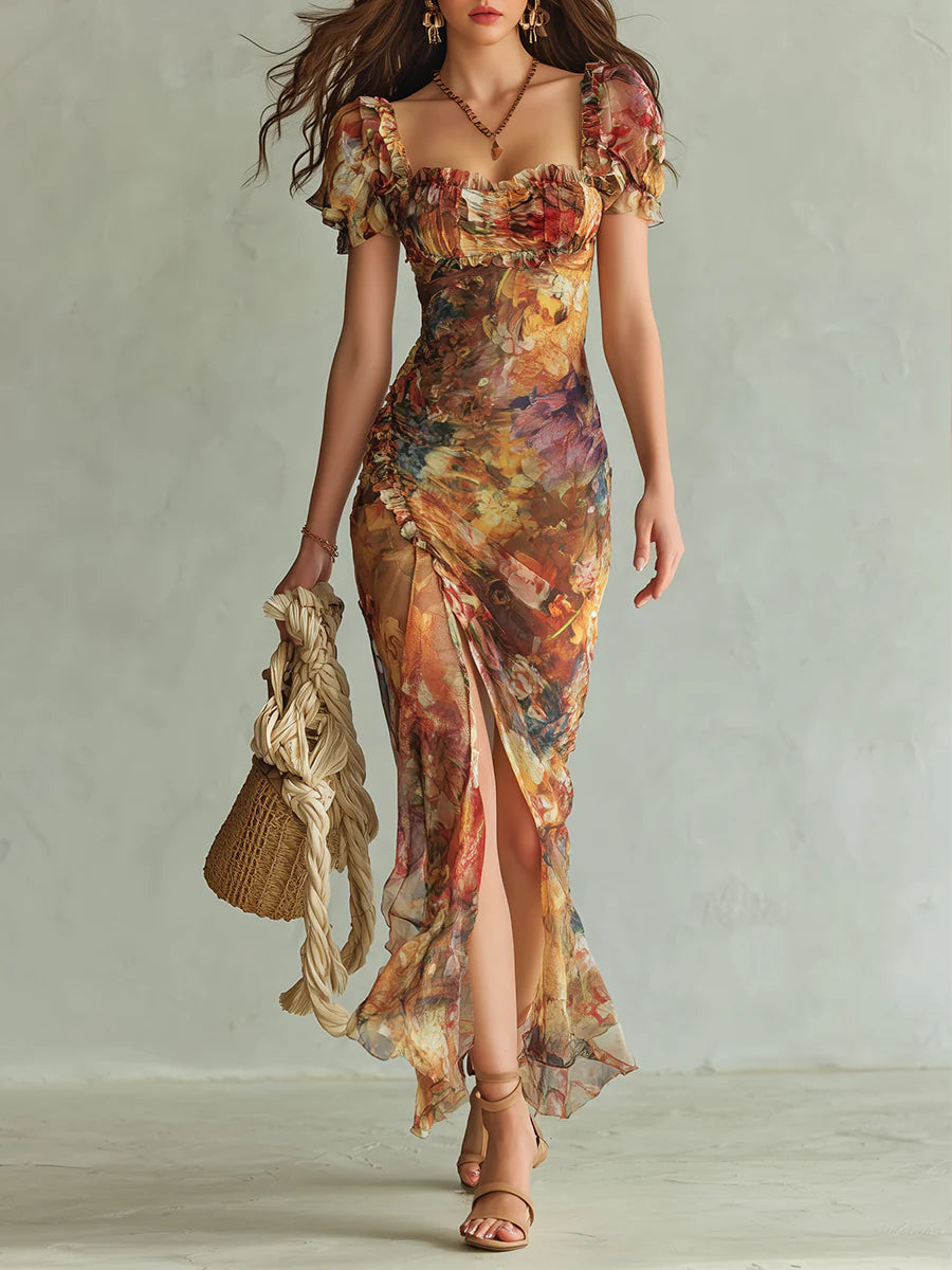 Amberessa | Arancione Boho Stampa Maxi
