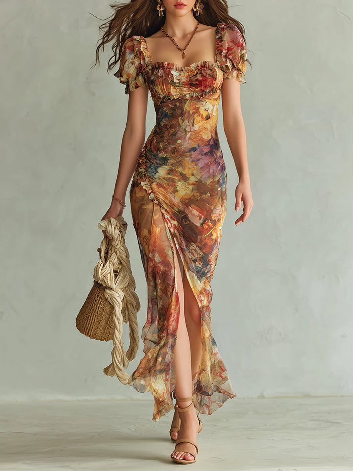 Amberessa | Arancione Boho Stampa Maxi