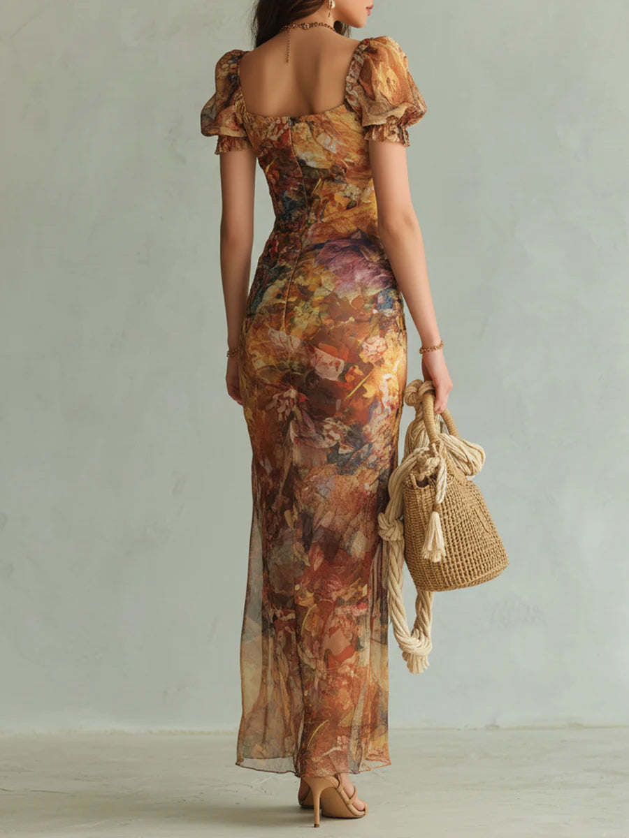 Amberessa | Arancione Boho Stampa Maxi