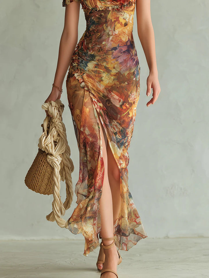 Amberessa | Arancione Boho Stampa Maxi
