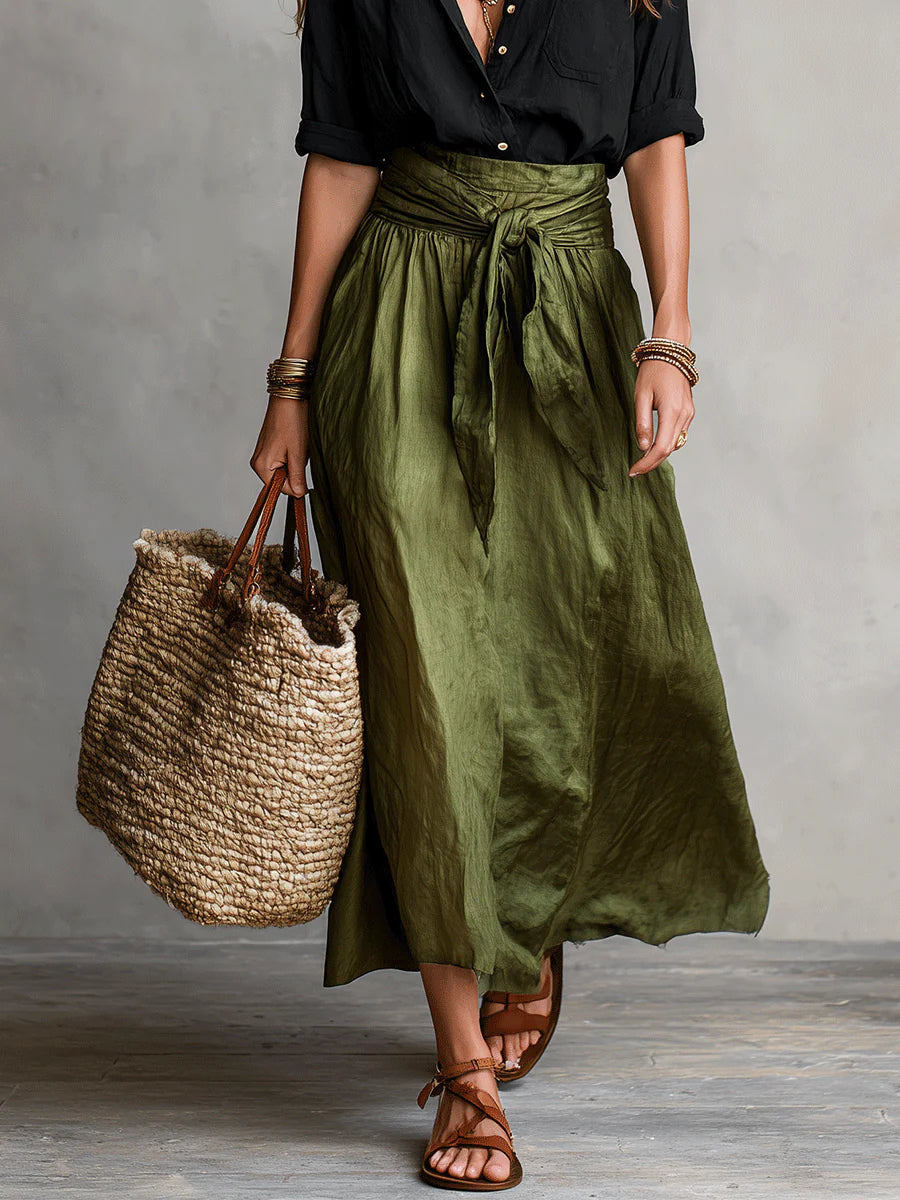 Martina | Elegante Flowing Monospalla Maxi Abito