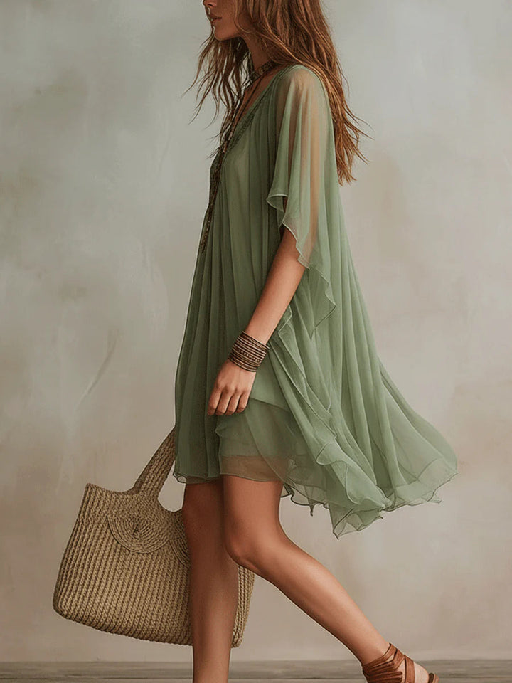 Verdisse | Flowy Verde Chiffon Abito