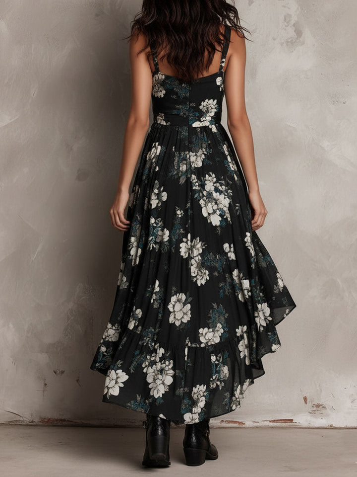Nightbloom | Nero Boho Floreale Maxi