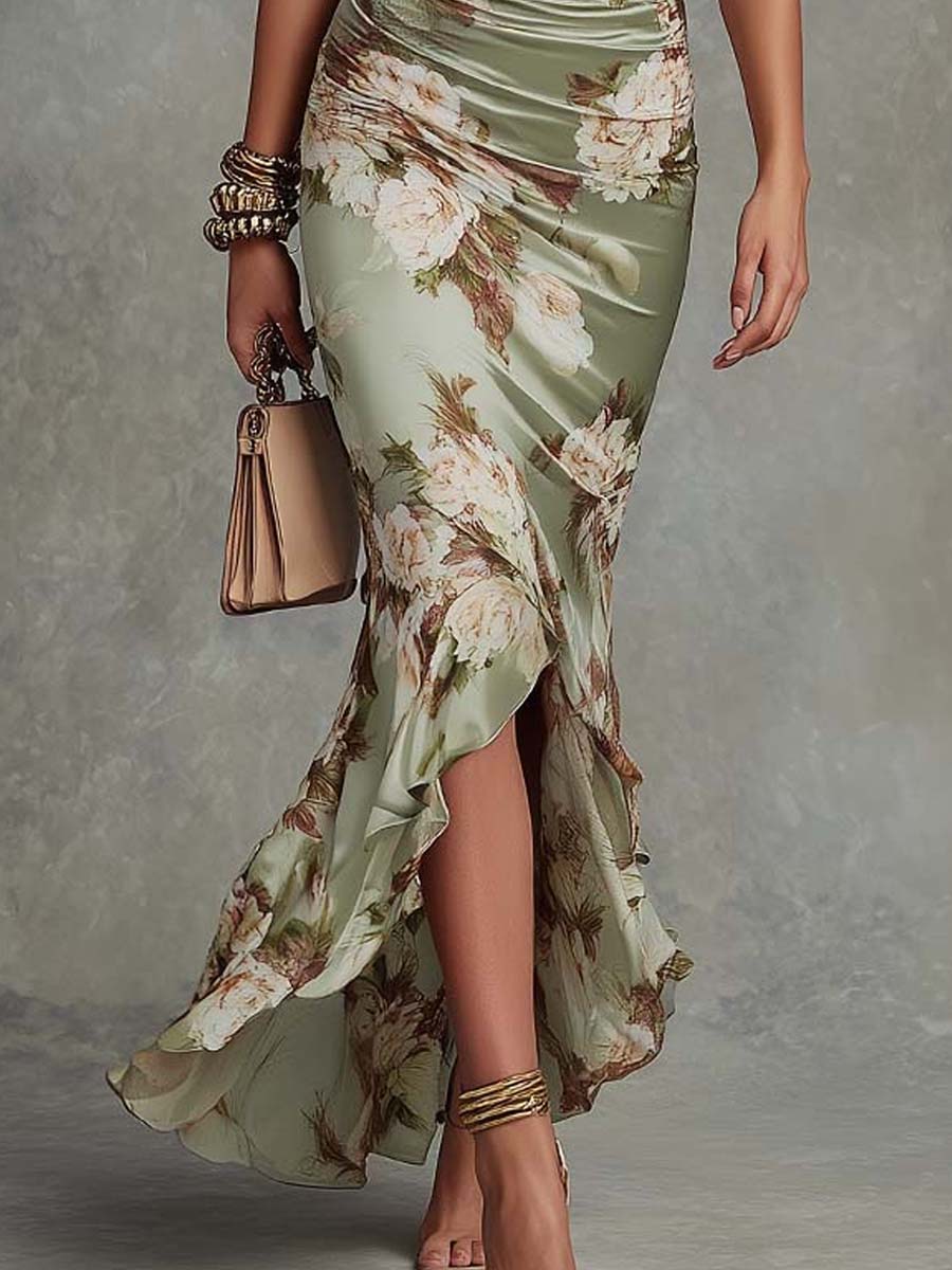Olivenna | Verde Raso Floreale Maxi