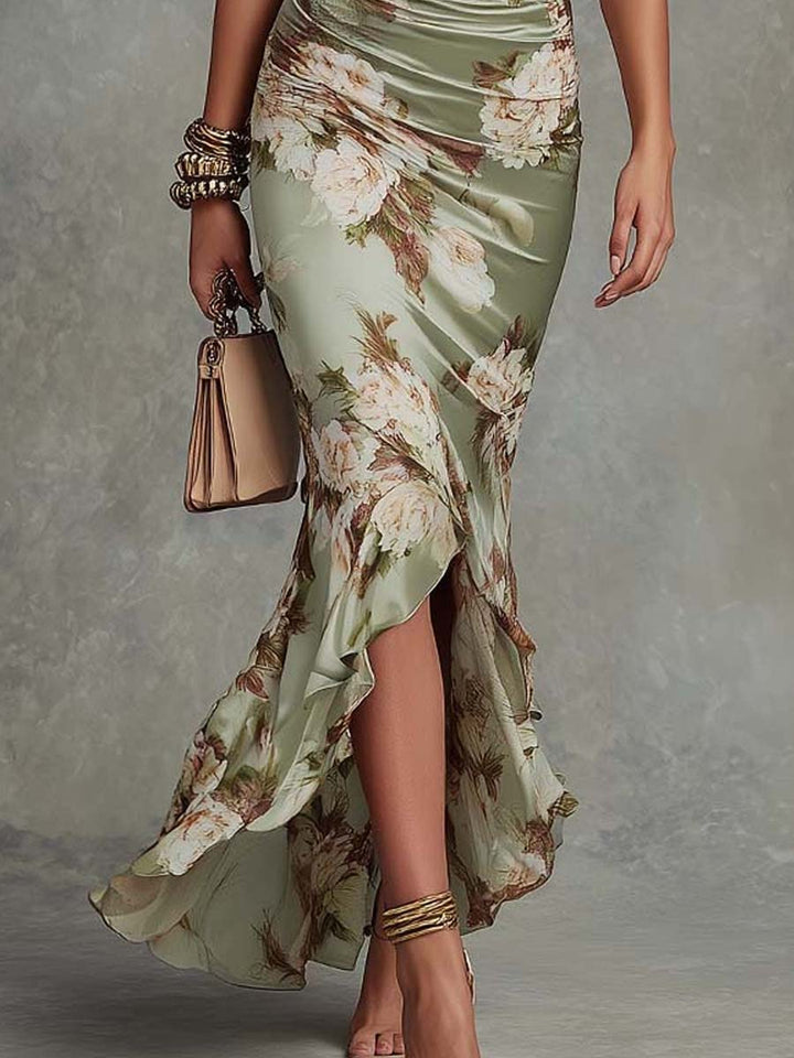 Olivenna | Verde Raso Floreale Maxi