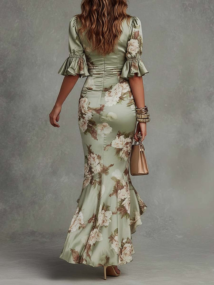 Olivenna | Verde Raso Floreale Maxi