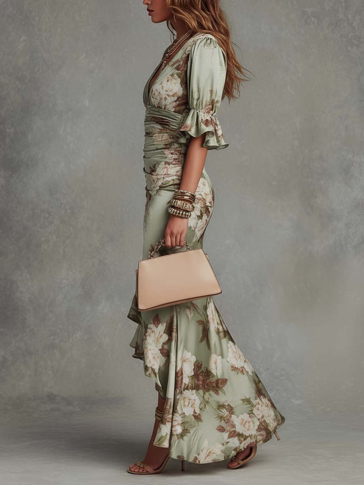 Olivenna | Verde Raso Floreale Maxi