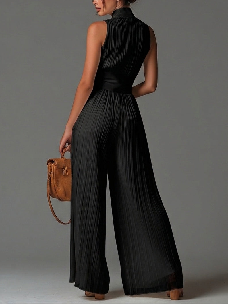 Nocturne | Nero Scollo a V Chiffon Tuta