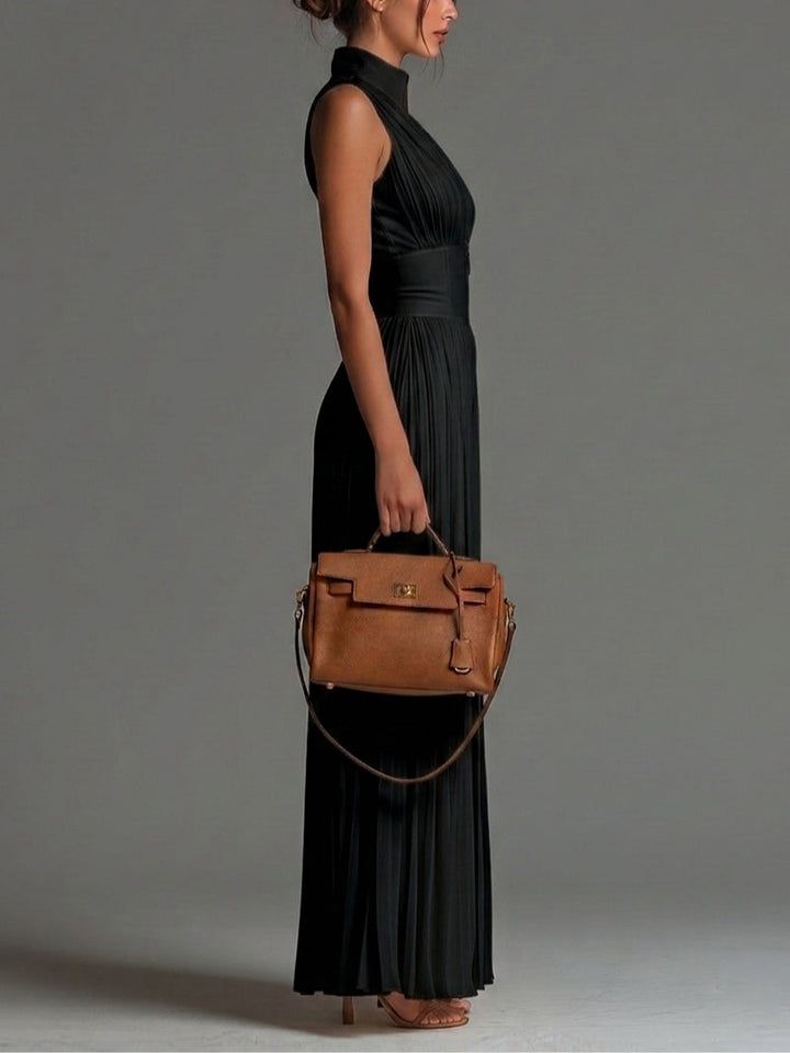 Nocturne | Nero Scollo a V Chiffon Tuta