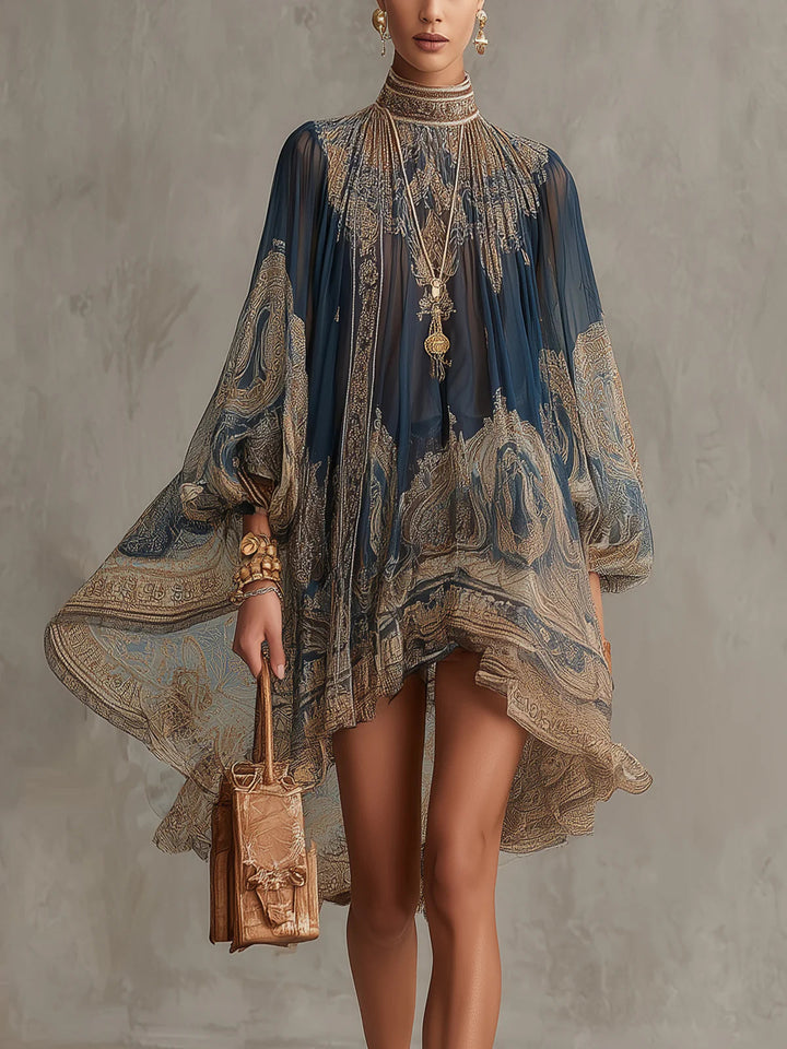 Navessa | Blu Blu Navy Baroque Stampa Abito
