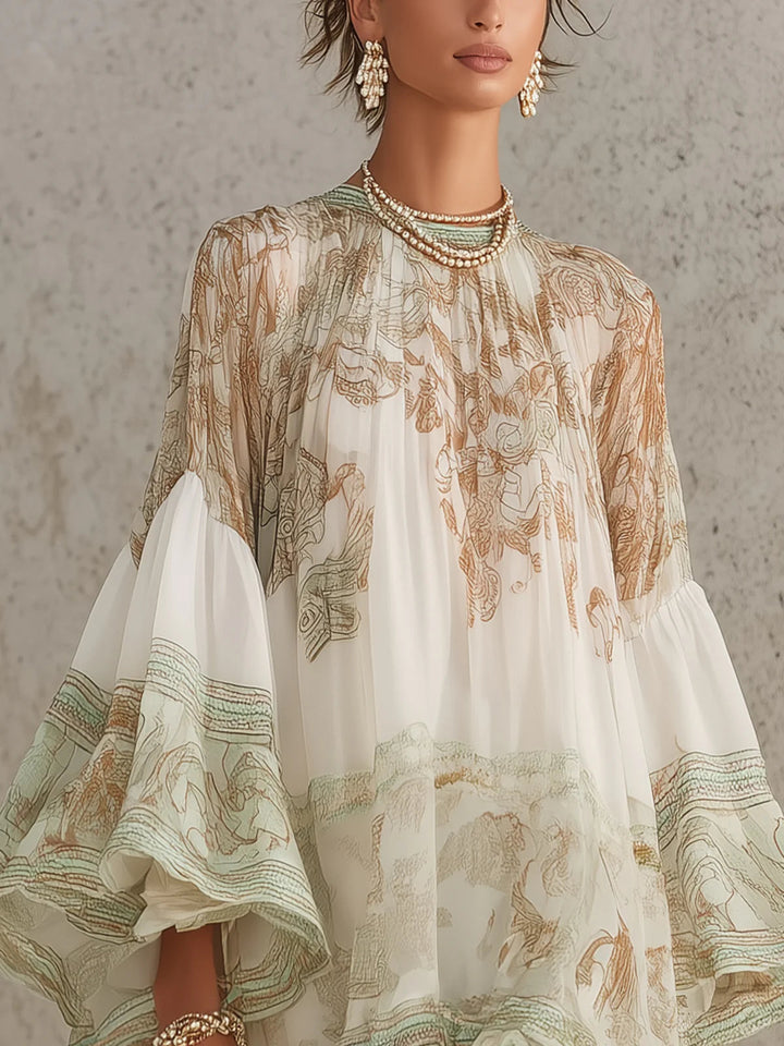 Ferngale | a Righe Verde Chiffon Abito
