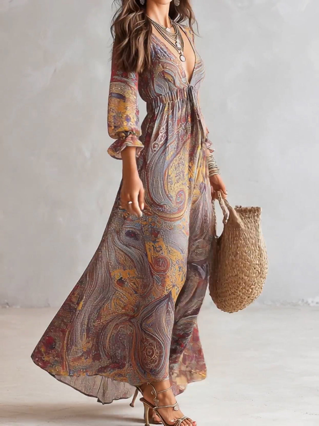 Paislette | Paisley Stampa Chiffon Maxi