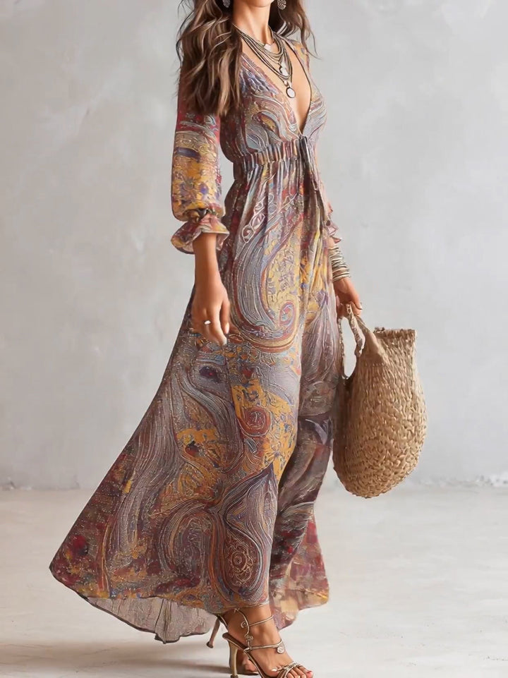 Paislette | Paisley Stampa Chiffon Maxi