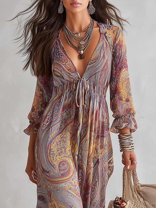 Paislette | Paisley Stampa Chiffon Maxi