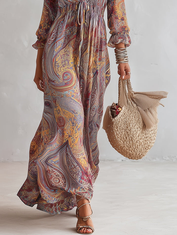 Paislette | Paisley Stampa Chiffon Maxi