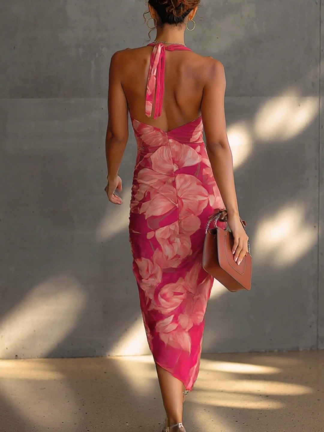 Fuscienne | Fuchsia Floreale Bodycon Abito