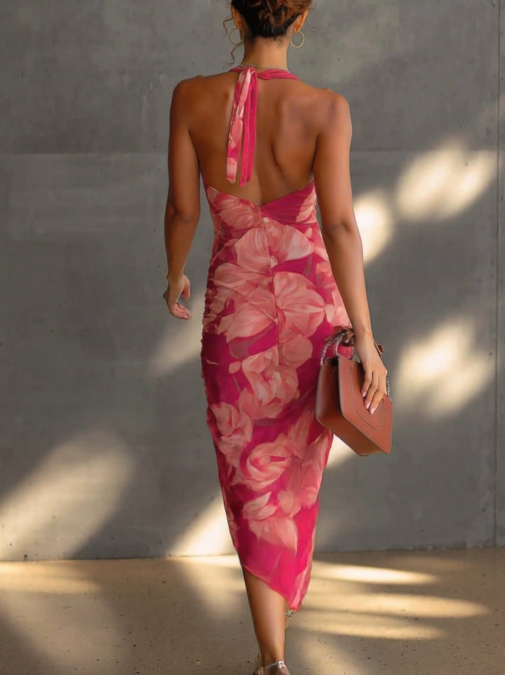 Fuscienne | Fuchsia Floreale Bodycon Abito
