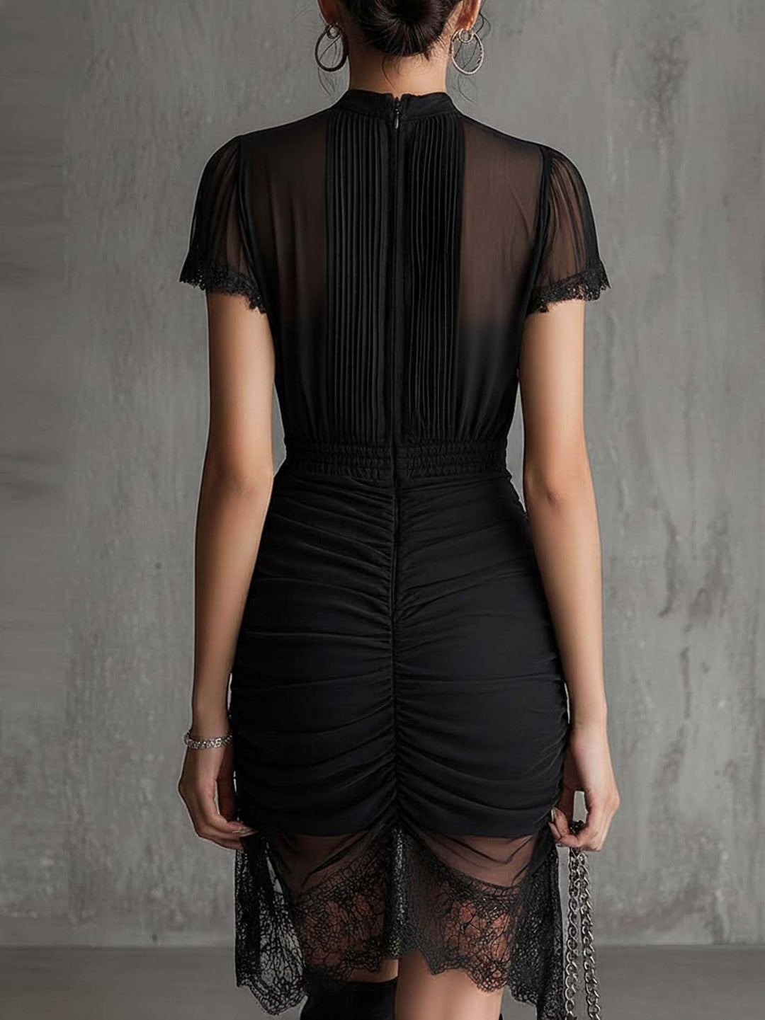 Onyxandra | Nero Pleated Chiffon Mini