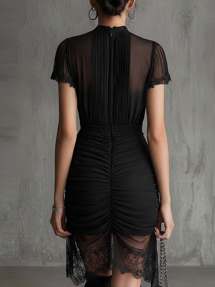 Onyxandra | Nero Pleated Chiffon Mini