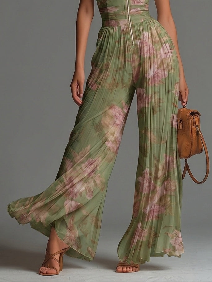 Verdance | Verde Floreale Chiffon Tuta