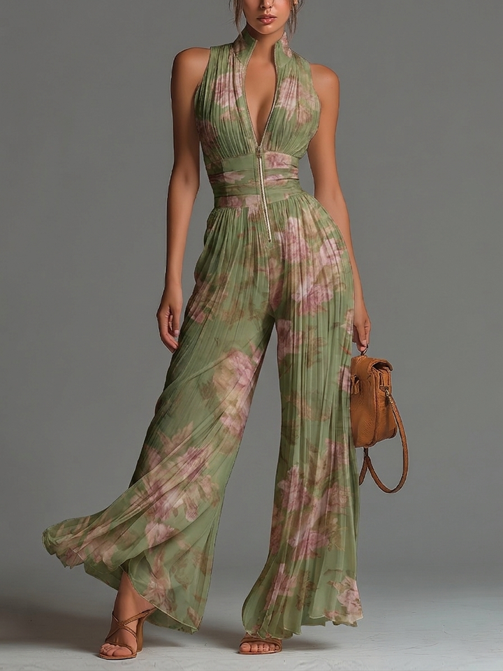 Verdance | Verde Floreale Chiffon Tuta