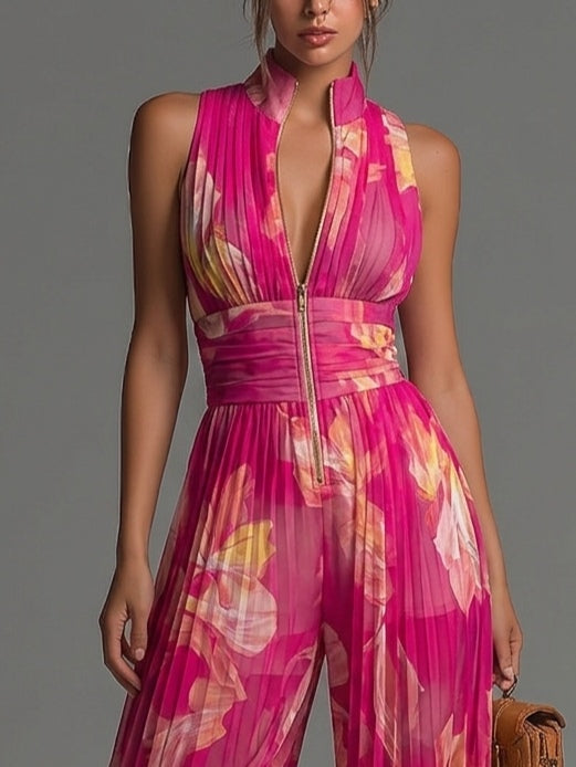 Fuchsandra | Fuchsia Floreale Chiffon Tuta